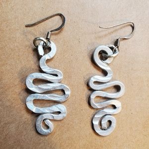 Handcrafted metal squiggle earrings